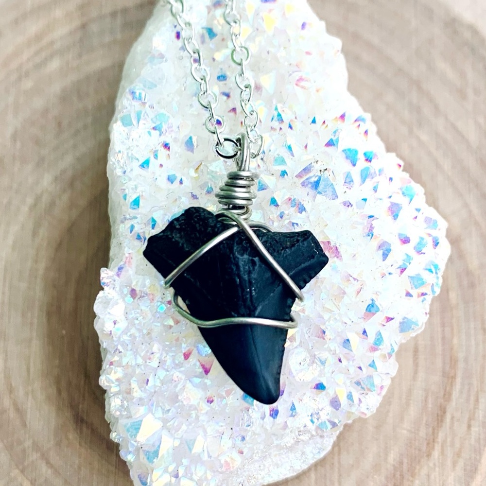 Wire Wrapped Shark Tooth Necklace - Picture 2 of 8